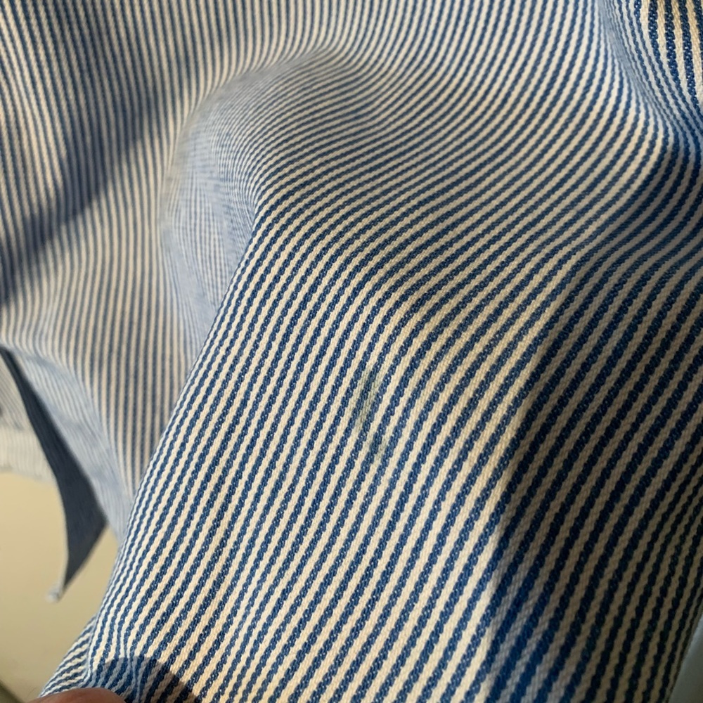 Vintage Gotcha Covered Railroad pinstripe rounded hem button up size Medium rare - Picture 10 of 10